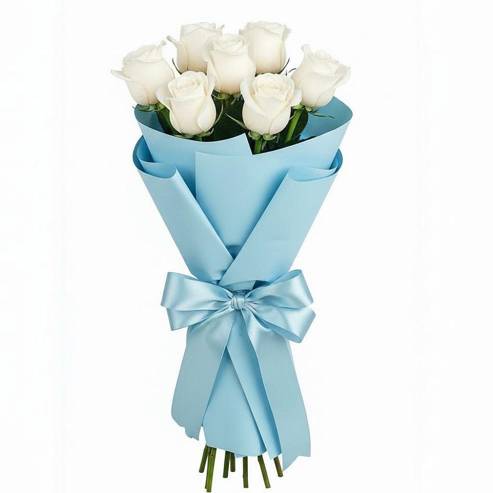 Букет 7 белых роз Проуд в Комаричах