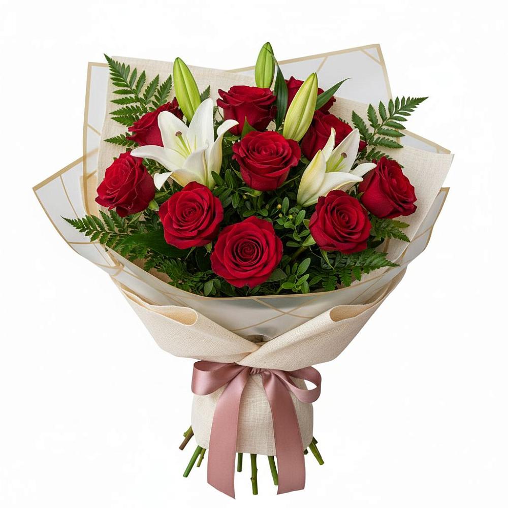 Букет цветов из: Лилии и Розы в Комаричах