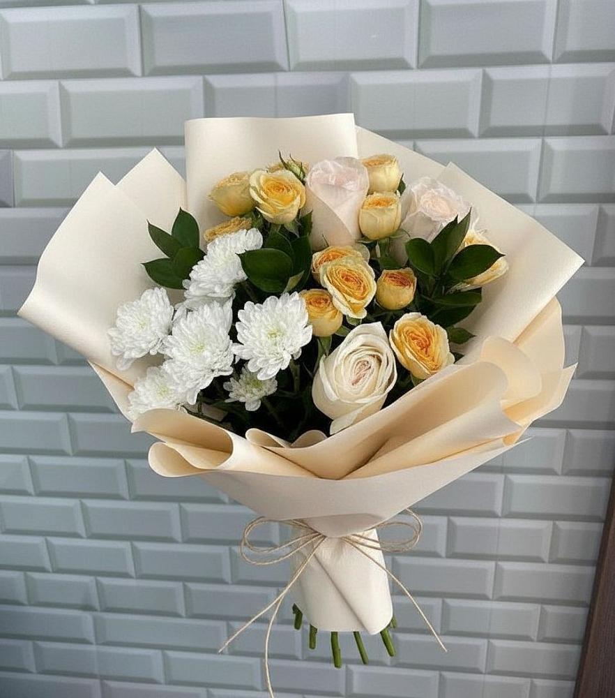 Букет цветов из: Розы и Хризантемы в Комаричах