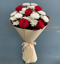 Букет цветов из:  Розы и Хризантемы в Комаричах