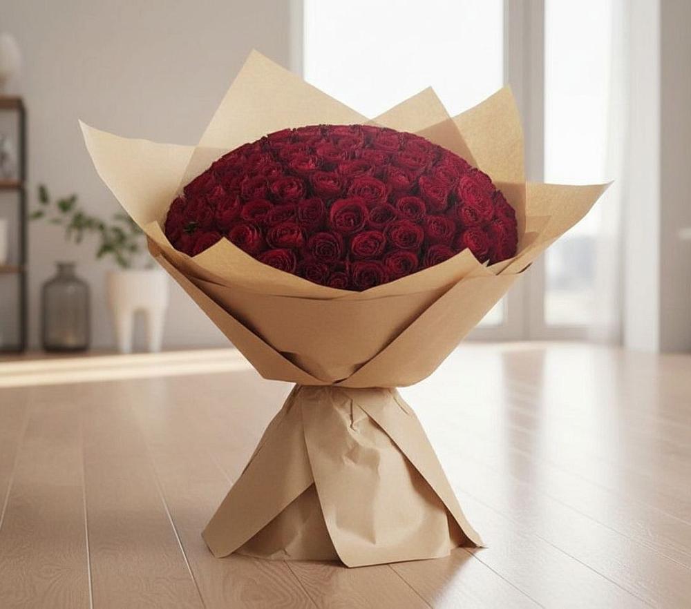 Букет 101 Красная роза в Комаричах